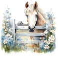 thumbnail image 2 of (1) Hilo Algodón Ecológico Bordado 11CT 3 Hebras Impresión Kit Serie Punto Cruz Flores Y Caballos 50x50cm, 2 of 9