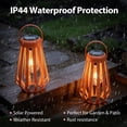 thumbnail image 5 of The Growing Ground 2 pack Solar LED Modern Geometric Lanterns with Handle, Orange, 5 of 9