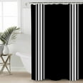 thumbnail image 6 of Shower Curtains Black Striped Bath Curtain Black White Stripes Waterproof Bathroom Shower Curtain Set with Hooks Decoration 72 x 72 Inches, 6 of 7