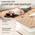 thumbnail image 6 of Zonli Japanese Floor Futon Mattress, 2.5" Cotton Folding Tatami Pad, Full 75"x54", Burro, 6 of 9