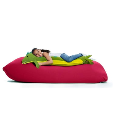 Yogibo Mates Roll Pillow - Comfortable Cylindrical Pillow w/Patented Fibead Filling - Removable Machine Washable Cotton & Spandex Cover - Perfect to Cuddle - Amazing Neck & Back Support - [Alligator]