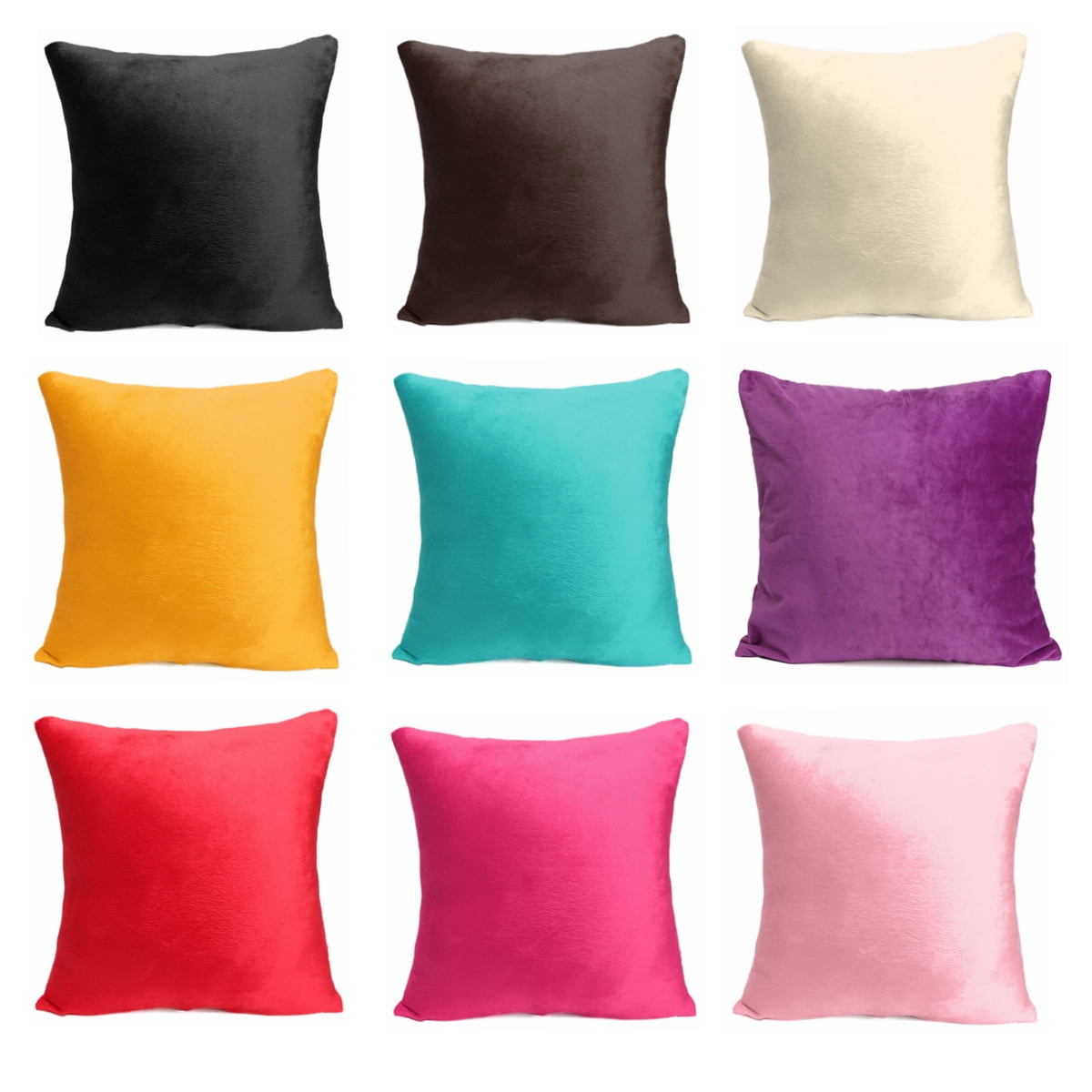 18''x18'' Solid Color Plush Decorative Throw Pillow Cover Pillowcase