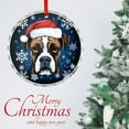 thumbnail image 3 of Crystal Glass Ornament Funny Peeking Dog Boxer in Santa Hat Snowflake Xmas Round Ornament Dog Lovers Gift Holiday Home Decor, 3 of 8