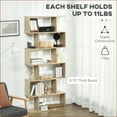 thumbnail image 6 of Bookshelf, HOMCOM 75.5"H Modern S-Shaped 6-Shelf Free-Standing | Walnut Brown | Engineered Wood, 6 of 9