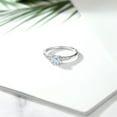 thumbnail image 4 of Gem Stone King 925 Sterling Silver Sky Blue Aquamarine and White Lab Grown Diamond Engagement Ring for Women (0.65 Cttw, Round 5MM, Gemstone March Birthstone, Size 9), 4 of 5
