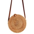 thumbnail image 3 of Woven Crossbody Bag,Circle Handwoven Round Retro Wicker Straw Beach Bag,Handmade Rattan Crossbody Purse for Summer Travel and Beach Shopping, 3 of 3