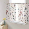 thumbnail image 3 of Sheer Curtains 54 inches Long, Fall Leaf Vintage Autumn Leaf Plant Light Filtering Sheer Window Curtains Rod Pocket Voile Drapes for Bedroom Living Room, 52"W x 54"L 2 Panels, 3 of 7