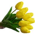 thumbnail image 2 of 10 Impresionantes Ramo De Tulipanes Artificiales De Pu De Toque Realista Con Tallo-amarillo--Amarillo Sincero Electrónica, 2 of 5