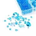 thumbnail image 4 of 1box Light Sky Blue Series Jewelry Making Kits 1640pcs Bicone & Rondelle & Oval & Round Glass/Acrylic Beads 20pcs Heart Transparent Glass Pendants Mixed color Beads: 1640pcs/box, 4 of 7