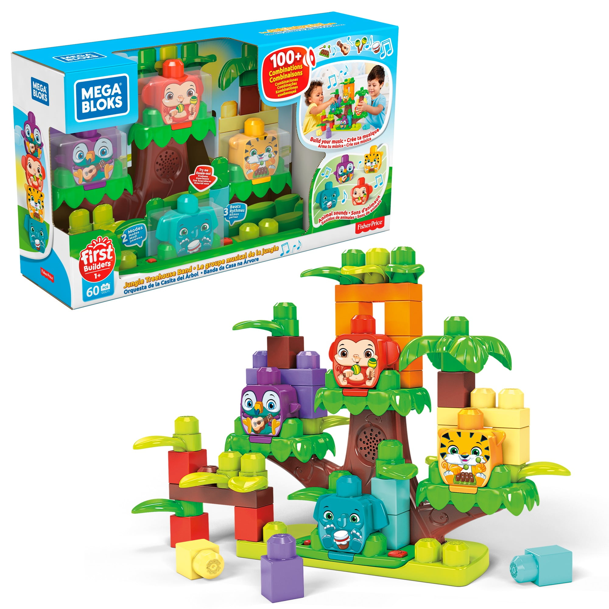 Mega Bloks First Builders Jungle Treehouse Band (60 Pieces) 