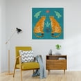 thumbnail image 2 of Wynwood Studio Canvas Felina s own reflection Animals Felines Wall Art Canvas Print Blue Teal 30x30, 2 of 3