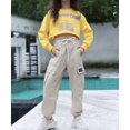 thumbnail image 3 of Girls' Drawstring Cargo Jogger Pants Multiple Pockets Elastic Cuff Casual Pants for 3-12 Years Old, 3 of 9