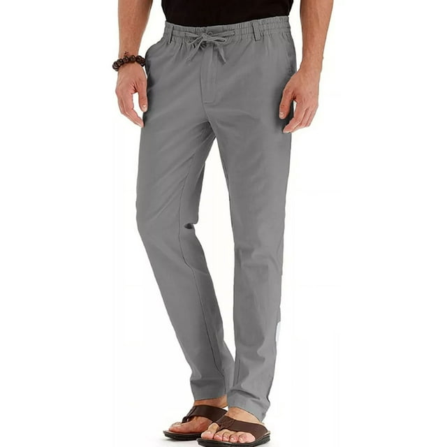 Pantalones Rectos Casuales Para Hombre Cintura Elástica