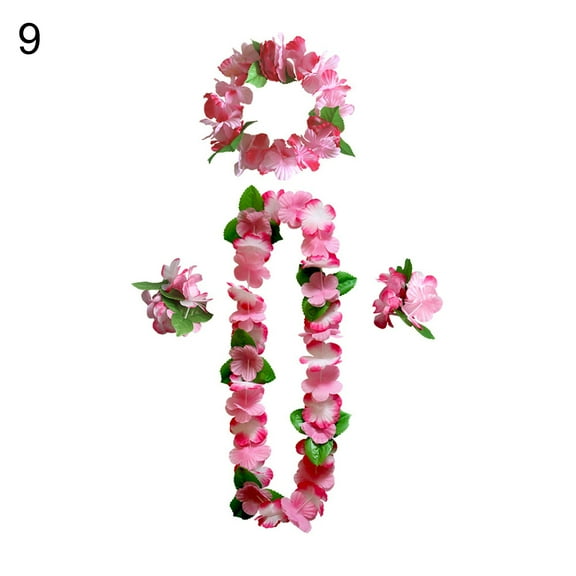 Lei Kit Vibrant Colors Breathable Party Favors Hawaiian Party Decorations Necklaces Lei Bracelet for Outdoor