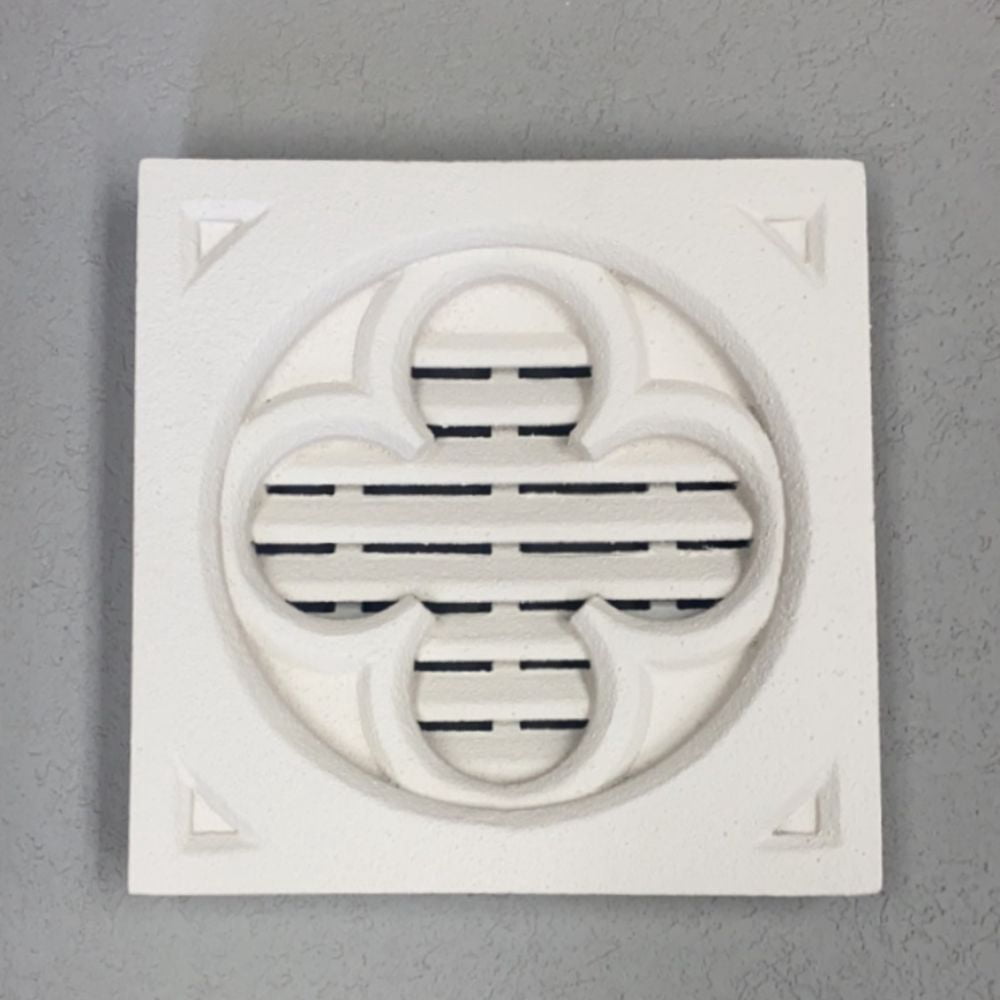 SnapTight Attic Gable Vent, Clover Style, Polyurea-Coated EPS Foam, Weather-Resistant, Divine White, 17.5 in x 17.5 in x 3 in, 1 pack