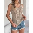 thumbnail image 5 of Womens V Neck Tank Tops 2025 Sleeveless Knit Shirts Summer Casual Sweater Vest Khaki S, 5 of 9