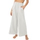 thumbnail image 1 of Pantalones anchos informales de cintura alta y color liso para mujer de primavera y verano, 1 of 6
