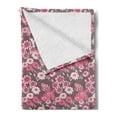 thumbnail image 2 of Flower Soft Flannel Fleece Throw Blanket, Vintage Pink Tones Floral Pattern English Garden Beauty Design, Cozy Plush for Indoor and Outdoor Use, 70" x 90", Multicolor, by Ambesonne, 2 of 5