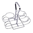 thumbnail image 1 of Portabotellas de hierro para vino, botellero con capacidad para 4 botellas y cesta de almacenamiento con asa plata, 1 of 7