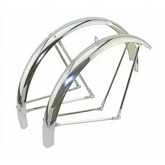 Alta Bicycle 26" Classic Standard Middleweight Fender Set in Steel Bicycle Chrome
