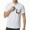 thumbnail image 3 of IYTR Mens Linen Shirts Patchwork Short Sleeve T Shirts 5-button Stand Collar Comfortable Lightweight Daily Work Shirts With Pocket Casual Summer Comfy White S, 3 of 5