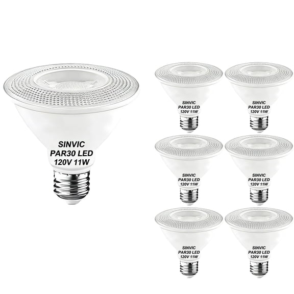 Sinvic PAR30 Short Neck LED Bulb 11W (75W Equivalent) 2700K Warm White Dimmable E26 Flood Light 6 Pack
