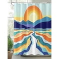 thumbnail image 2 of Abstract Colorful Ocean Sun Shower Curtain, Modern Art Waterproof Shower Curtain Set with 12 Hooks Lightweight Washable Fabric Shower Curtains for Bathroom 36x72 Inches, 2 of 6