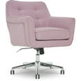 thumbnail image 5 of Serta Ashland Office Desk Chair, Mid-Back Button Tufted, Memory Foam Cushion, Chrome Swivel Base, Lilac Twill Fabric, 5 of 10