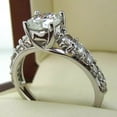 thumbnail image 2 of 2Ct Round Cut Lab Created Diamond Women's Engagement Ring Band 14k White Gold Plated, 2 of 4