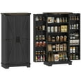 thumbnail image 1 of HOMCOM Armoire de Garde-Manger de Cuisine avec Tablettes Ajustables Armoire de Rangement Noir, 1 of 10
