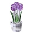 thumbnail image 1 of Figura de tulipán de cristal sintético coleccionable, adorno de flor de tulipán transparente, ramo de flores de cristal, regalo para cumpleaños, mujeres, novias y esposas., 1 of 8