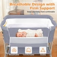 thumbnail image 5 of Babyeap Baby Bassinet Bedside Sleeper Bassinet for 0–5 Months Infants, Unisex, Light Grey, 5 of 10