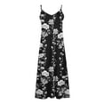 thumbnail image 3 of Women's Long Beach Dresses Spaghetti Straps Summer Sexy V Neck Camisole Maxi Dress - Vintage Floral Print A Line Flowy, 3 of 4