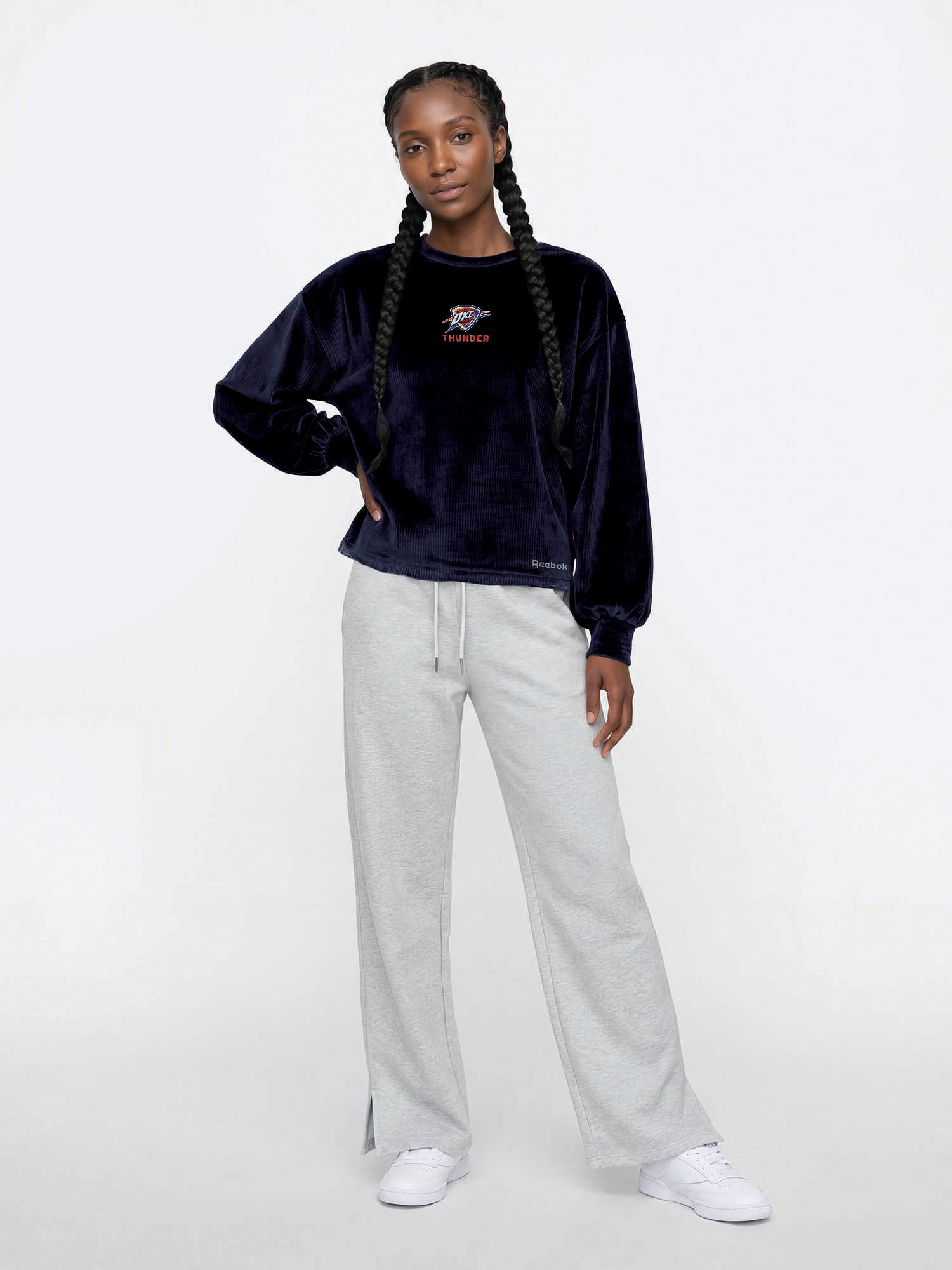 Oklahoma City Thunder Reebok Womens Crew Neck Pullover with Balloon Sleeves