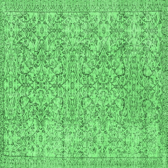 Ahgly Company Indoor Square Persian Emerald Green Traditional Area Rugs, 4' Square