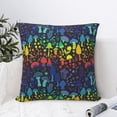 thumbnail image 4 of Yiaed Magical Mushrooms and Flowers Print Pillow Covers Super Soft Decorative Square Throw Pillow Covers Case Cushion Covers for Sofa Couch Bedroom Car Decor（No pillow core）-20"x20", 4 of 7