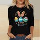 thumbnail image 2 of Camisetas Casuales de las Mujeres Impresas 3/4 Manga Cuello Redondo Blusa, Moda Ligera Superior para el Hogar Y el Uso Diario, Cómoda Imitación de la Tela Del Estante, 2 of 7
