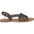 thumbnail image 3 of Women's Journee Collection Solay Flat Strappy Sandal Grey Faux Leather 9 M, 3 of 7