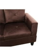thumbnail image 4 of Starhome L Shaped Brown Couch with Ottoman(Pillows Included) Microfiber, 4 of 7