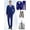 blue, variant on Men's 4-Piece Classic Suit Set with Jacket, Vest, Pants & Strap clip, Regular Fit V-Neck Business Suit for Wedding, Banquet & Formal Events