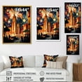 thumbnail image 4 of Designart "Cubist Cityscape at Sunset" Cityscapes Framed Wall Art - Industrial Yellow City Art Deco Bedroom Framed Canvas Wall Art, 4 of 6
