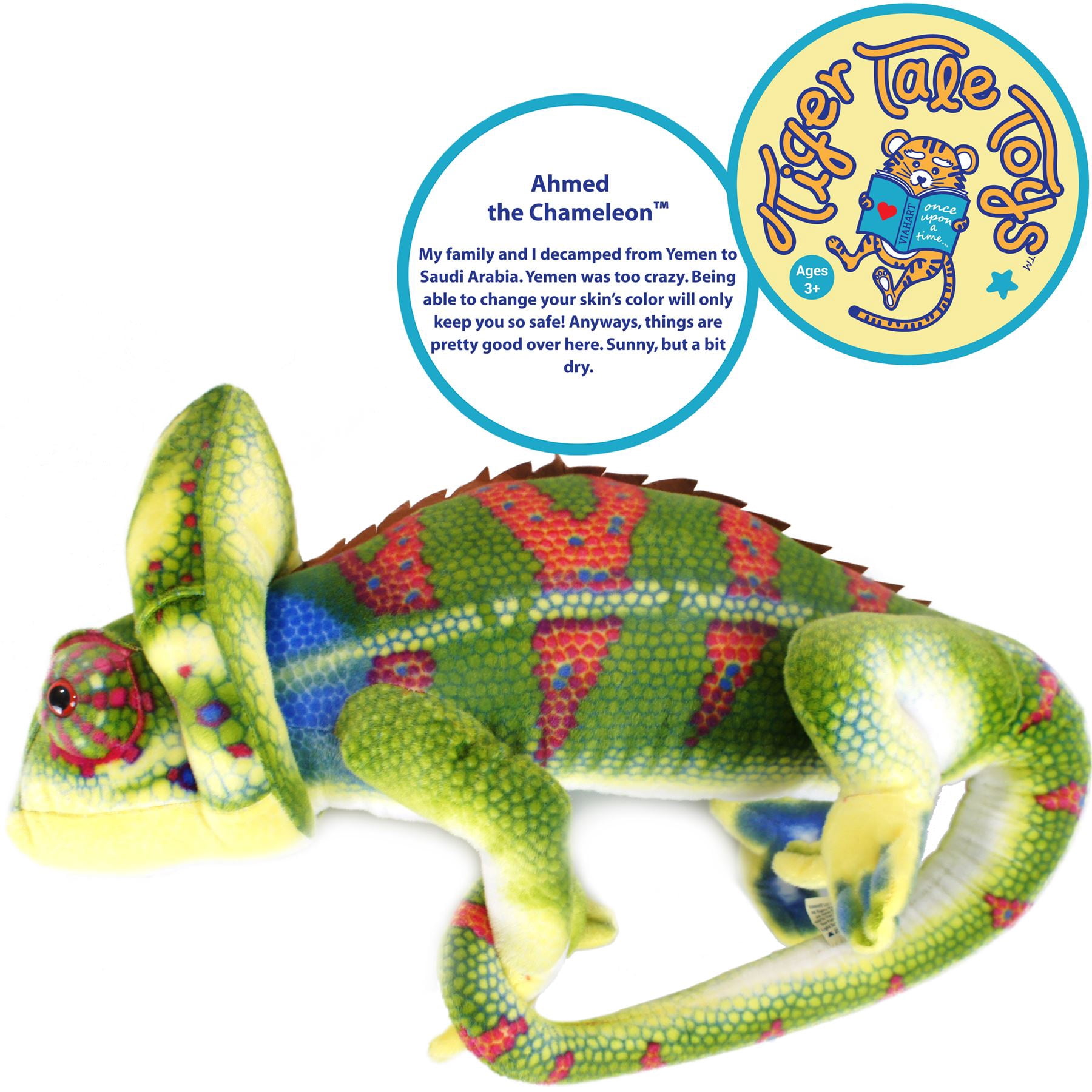 Ahmed the Chameleon | 4 Foot Long (Including Tail Measurement!) Big Stuffed Animal Plush Big Long Lizard | Shipping from Texas | By TigerHart Toys