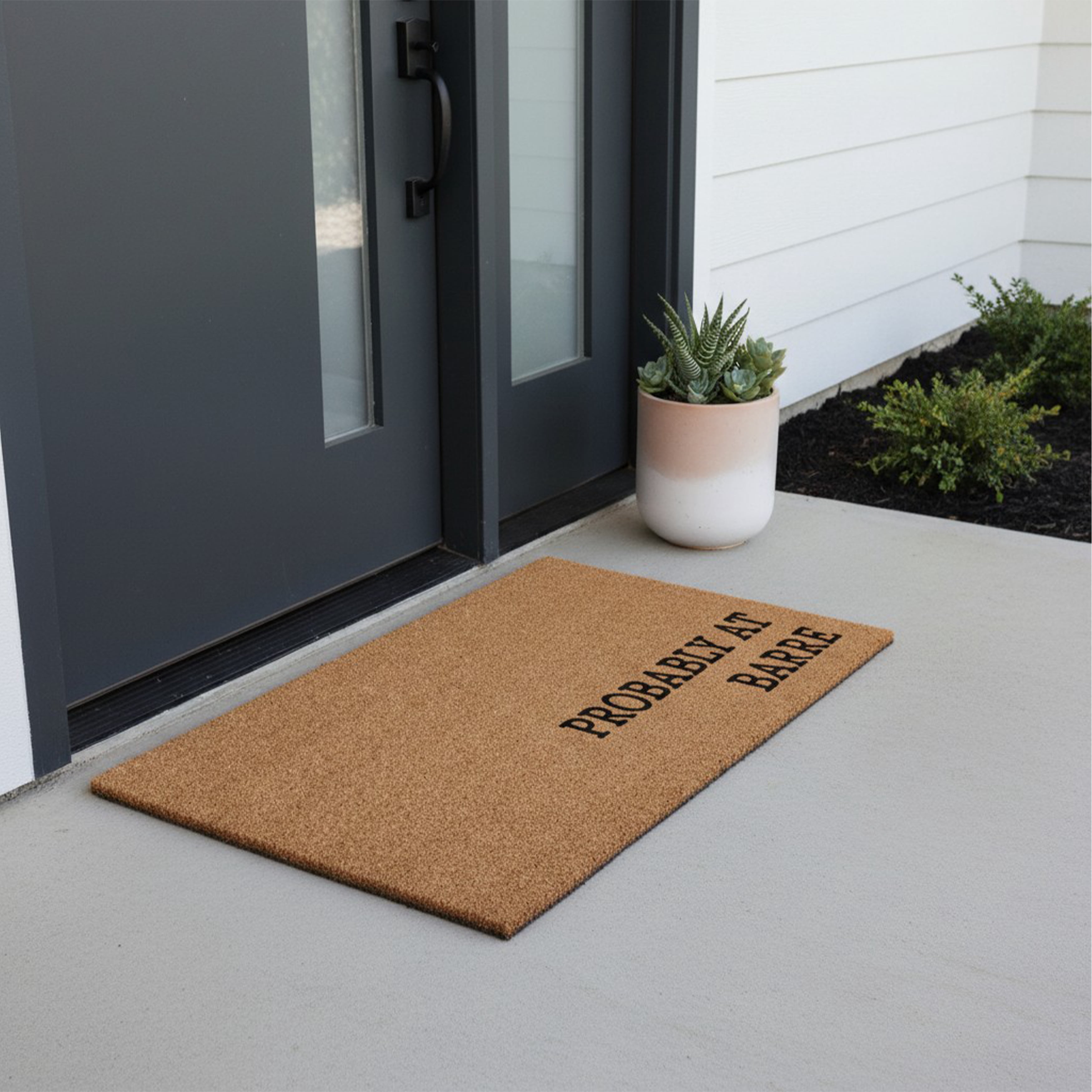 Probably at Barre Non Slip Vinyl Backing, Front Door Mat, Entryway Door Mat, 24"x36"
