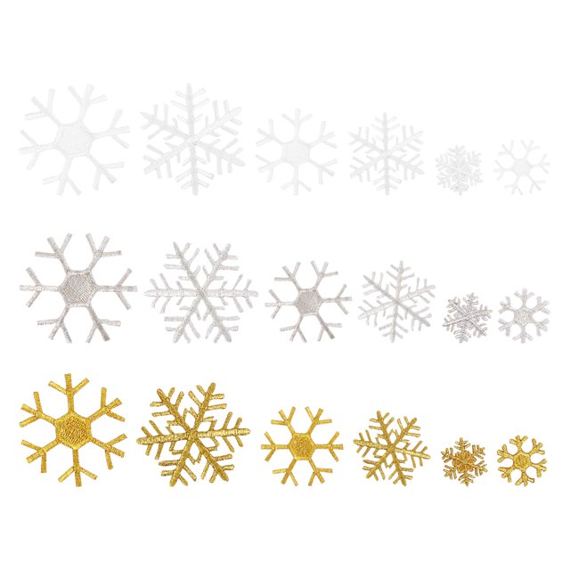 Snowflake Patches for Decoration Assorted Colors Fabric Material Great for Clothes Applique 18 Pieces