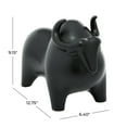 thumbnail image 4 of 13" x 9" Black Porcelain Ceramic Handmade Bull Sculpture, by DecMode, 4 of 9