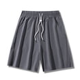 thumbnail image 1 of pstuiky Pantalones cortos deportivos para hombre, Pantalones cortos casuales cómodos de moda para hombre, de color liso, con cintura elástica regular, para playa Pantalones cortos de entrenamiento, 1 of 4