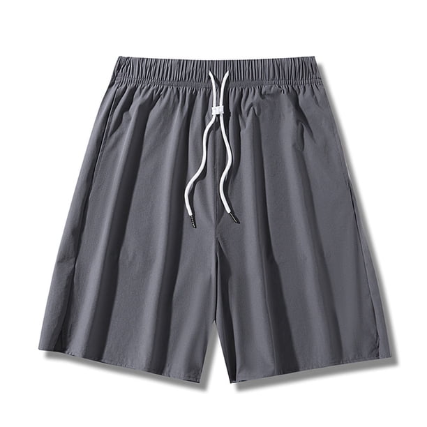 pstuiky Pantalones cortos deportivos para hombre, Pantalones cortos casuales cómodos de moda para hombre, de color liso, con cintura elástica regular, para playa Pantalones cortos de entrenamiento