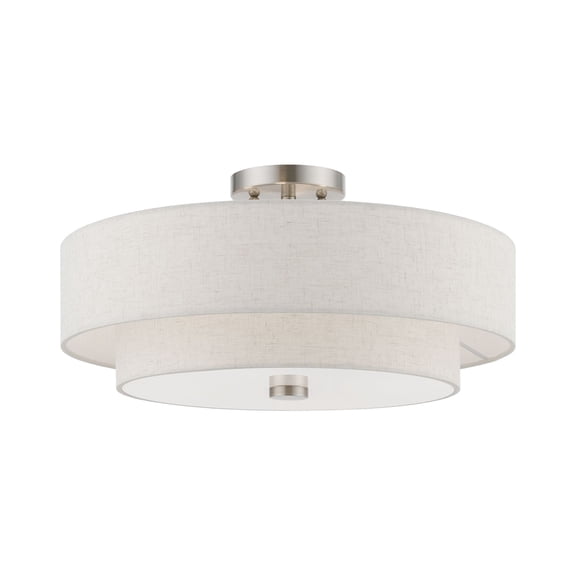 Livex Lighting - Claremont - 4 Light Semi-Flush Mount in New Traditional Style -