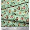 thumbnail image 3 of Soimoi Tissu Popeline de Coton Hibou, Squirrel & Rabbit Imprimé Animal par Yard 42 Pouces de Large, 3 of 3