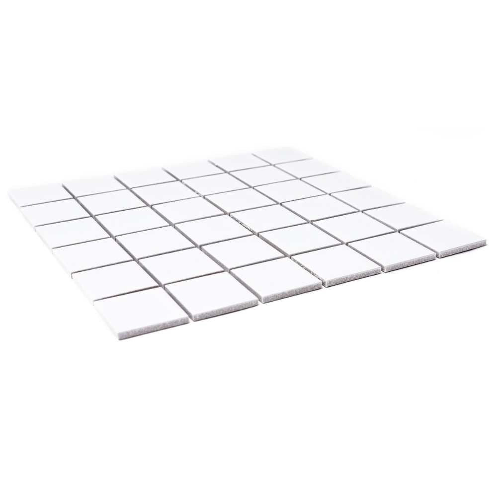 The Tile Life Cube 12" x 12" White Matte Porcelain Mosaic Floor and Wall Tile 11-Piece